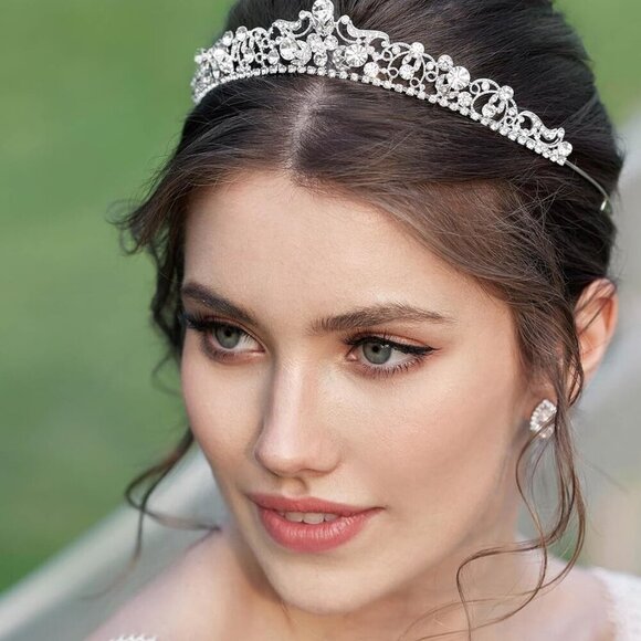 Wedding Tiara Rhinestone Bridal Crown Princess Headpiece for Women and Girls main image 6